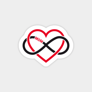 Mom, red heart with infinity sign, mother's day card, sticker Sticker